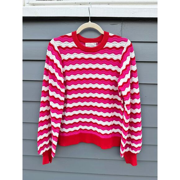 HYACINTH HOUSE Ruby Wavy Stripe Callie Crewneck sweater Medium M - Picture 5 of 8